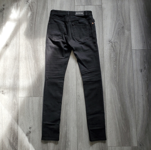 Balenciaga Black Denim Slim Straight Jeans Size 26 - Picture 2 of 8